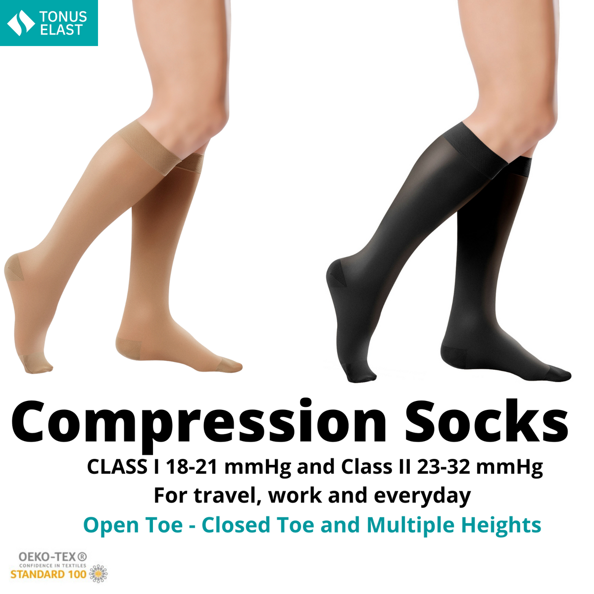 Tonus Elast 0401 Medical Compression Knee-high Socks with Closed